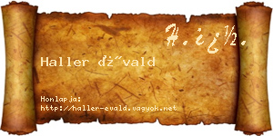 Haller Évald névjegykártya